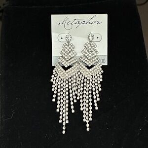 Metaphor Dazzling Silver Drop Earrings